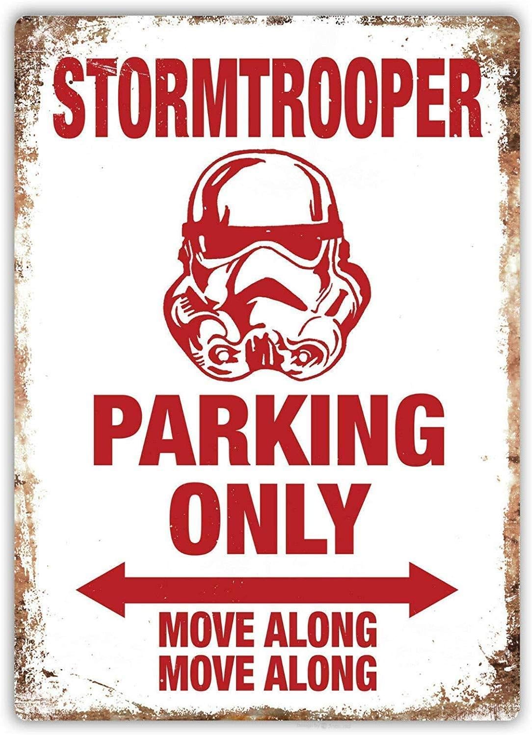 Cloud Jackgold Stormtrooper Parking Only Wall Signs Iron Painting Tin Warning Sign Metal Poster 8x12 Sheet Plaque Art Decoration for Bar Caf233; Hotel Office Garage Dorm Vintage Aluminum Plates Funny