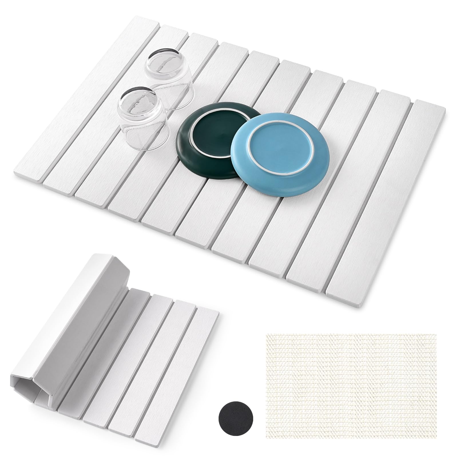 Photo 1 of Oxydrily Stone Drying Mat for Kitchen Counter, Large Quick Dry Stone Dish Drying Mat Collapsible, Foldable Diatomaceous Earth Absorbent Bath Mat for Dishes Utensils Countertop Bathroom 23"(L)×15.3"(W)