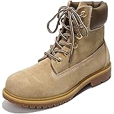 Cape Robbin Cow Suede Leather Slip-Resistant Ankle Boots Womens - Lace-Up Combat Boots - Water-Resistant Fall Moto Boots, Womens Winter Combat Boots (Alecia.A)