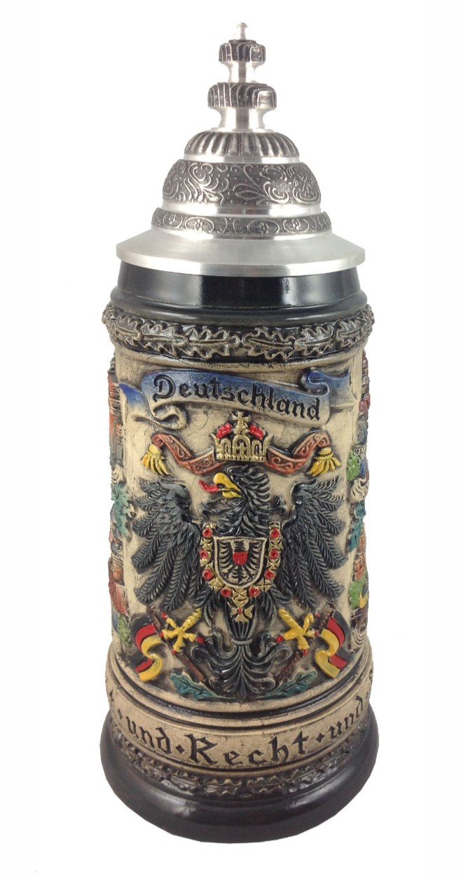 Zöller & Born German Beer Stein Pewter Deutschland Eagle Stein 0.5 Liter tankard, Beer Mug ZO 1403/906