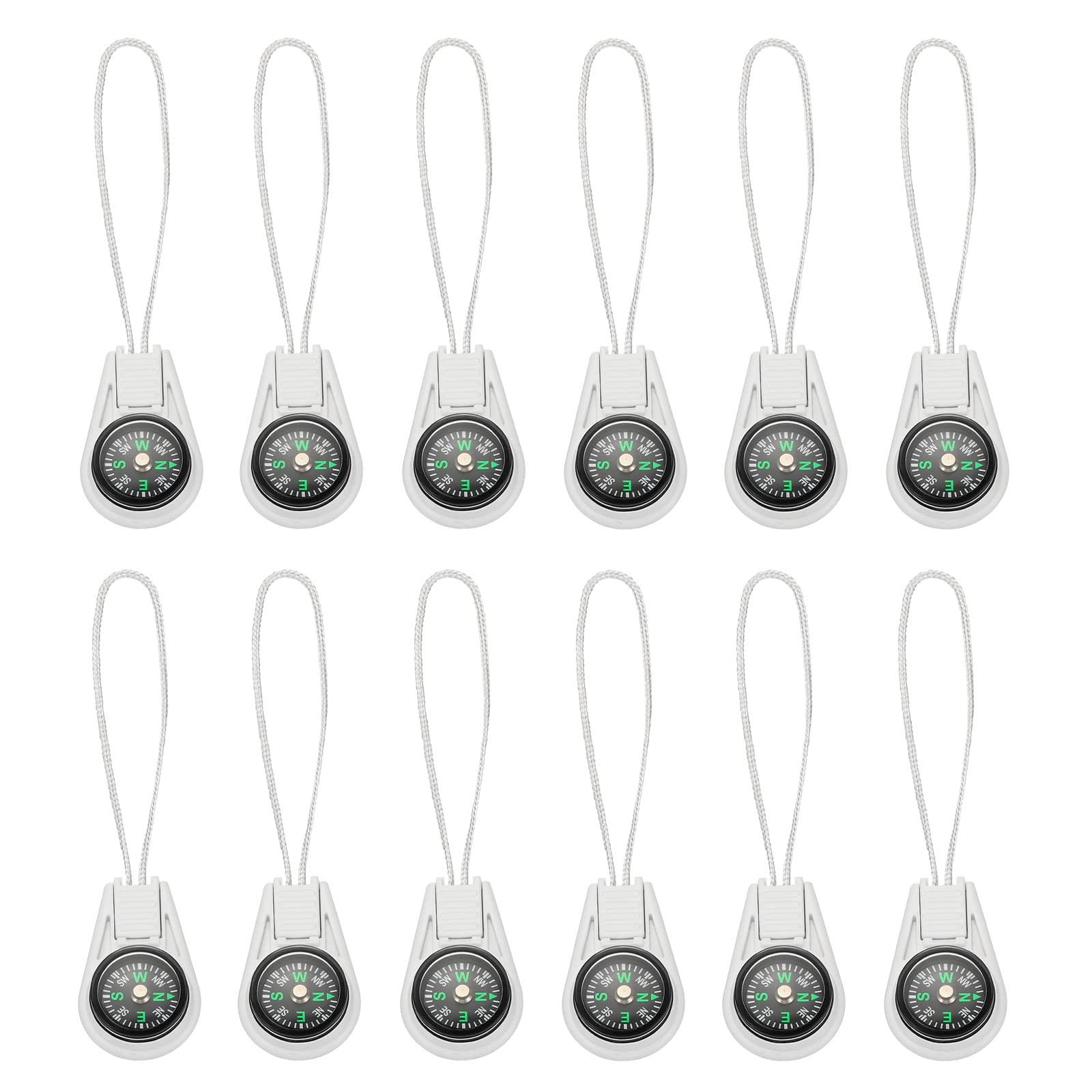 PATIKIL Mini Survival Compass, 50 Pcs Button Compass Bulk kit for Outdoor Hiking Camping Travelling Party Favors, White