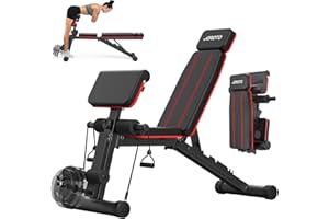 JOROTO Adjustable Weight Bench Foldable Workout Bench with Leg Extension and Preacher Curl Incline Decline Exercise Bench Press 772LBS Load Strength Training Benches for Home Gym Full Body Workout