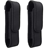 2 Pcs Flashlight Holster Pouch Holder Flash Light Belt Pouch Carry Case for 5"-7" Tactical Flashlight with Stretch Capability