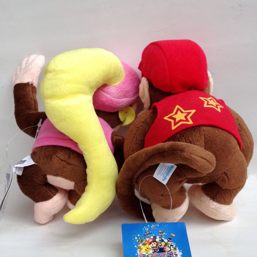Super Mario Bros Diddy Kong Dixie Kong Soft Plush Toy Donkey Kong