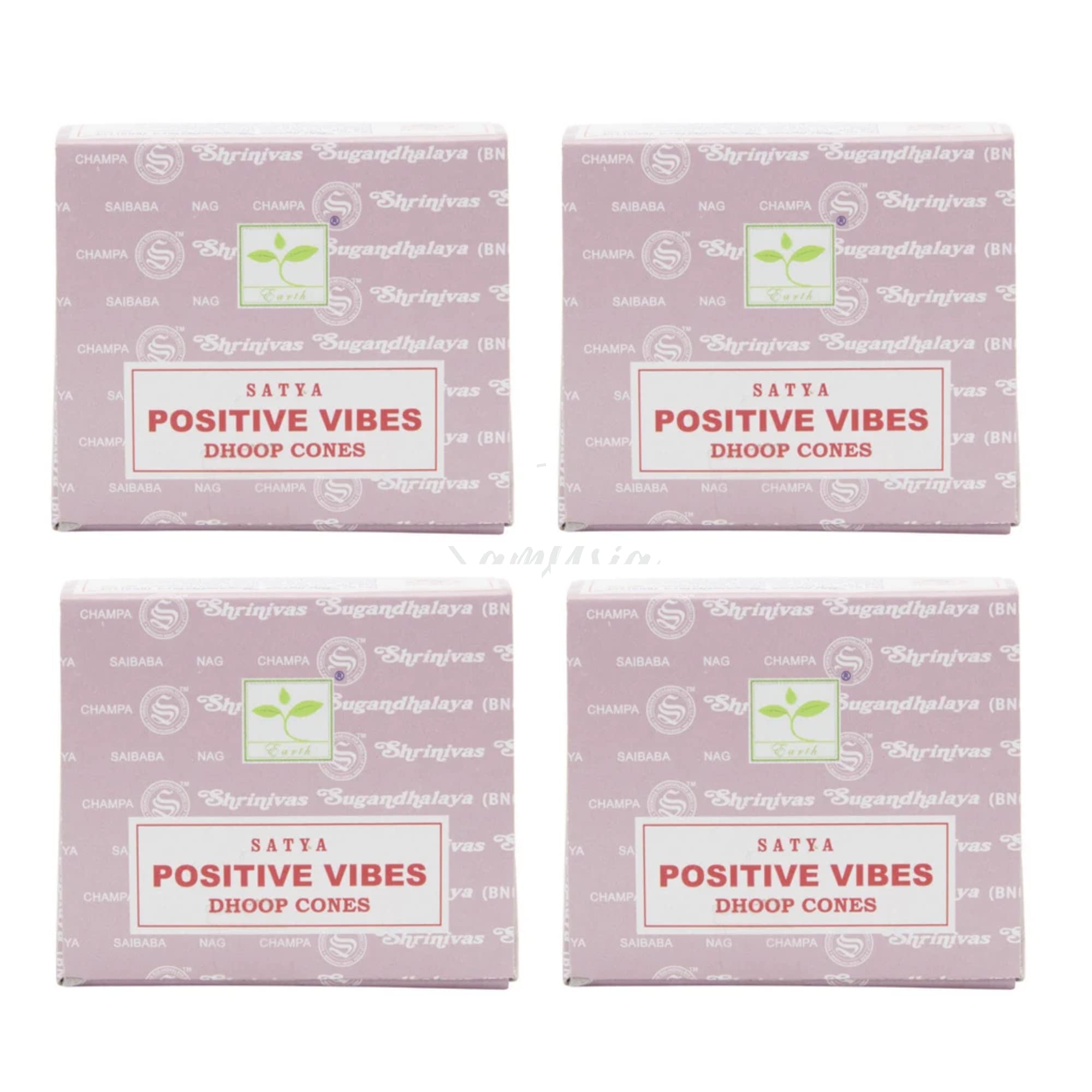 Satya Positive Vibes Incense Cone x4 pack, used for Aromatherapy, Spa, Yoga, Weddings, Reiki, Meditation, Healing by SAMASIA