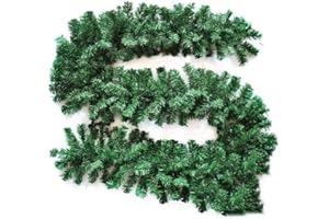 Crownland 9 Ft Christmas Garland for Christmas Decorations Non-Lit Green Holiday Decor for Outdoor or Indoor Use - Premium Quality Home Garden Artificial Greenery, or Wedding Party