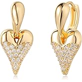 MTMY Huggie Hoop Earrings 14K Gold Plated Cubic Zirconia Dainty Simple Cute Beads Elegant CZ Circle Small Hoop Earring for Women Minimalist Handmade Hypoallergenic Jewelry