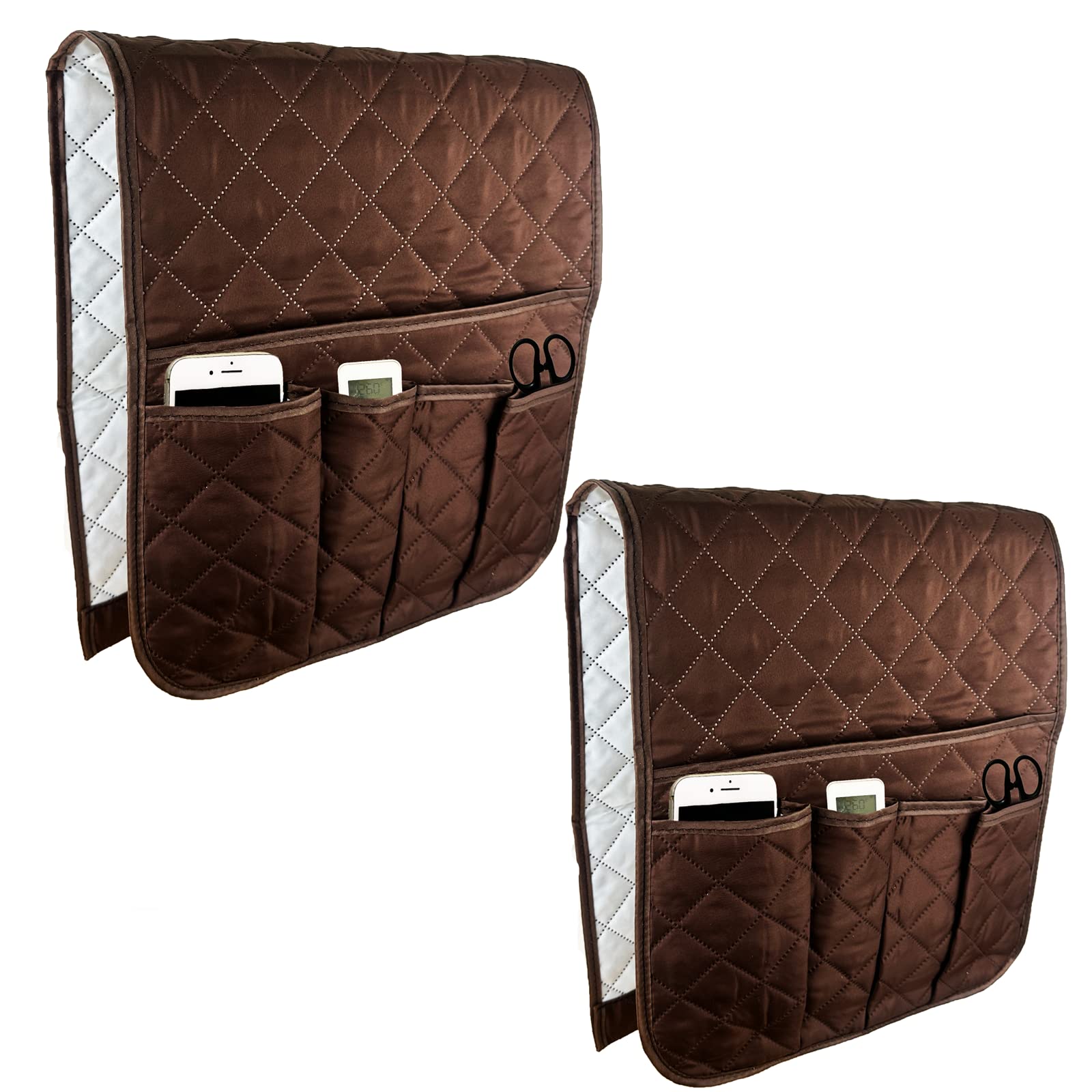 BEISIJIA Sofa Armrest Organiser Hanging Caddy Storage Bag Couch Chair TV Remote Control Holder Armchairs Couch Organiser for Cellphone Book Magazines Glasses Drinker Snacks, Space Saver