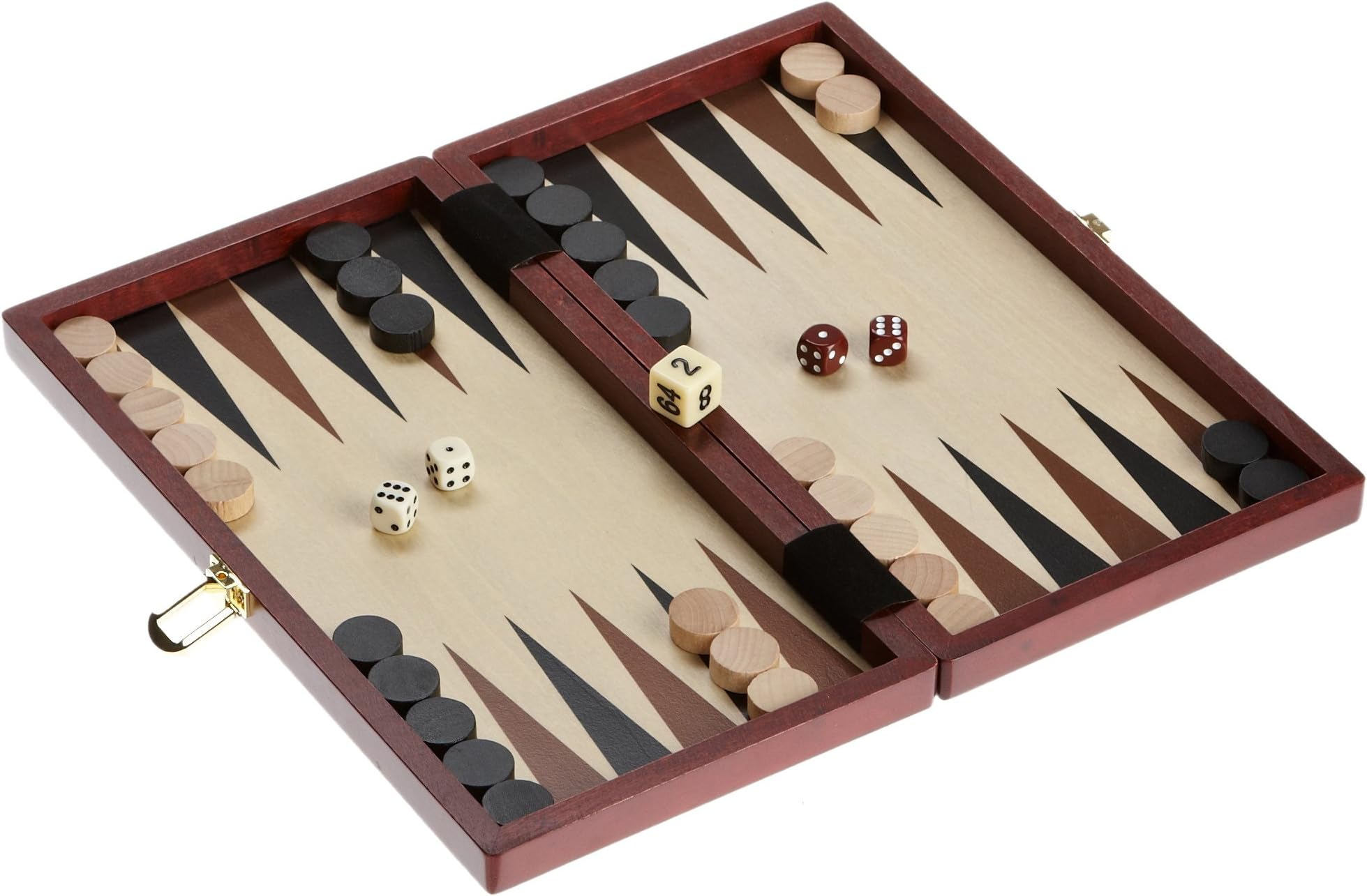 Philos 1113 Backgammon Naxos, Small, Stained Reddish Brown
