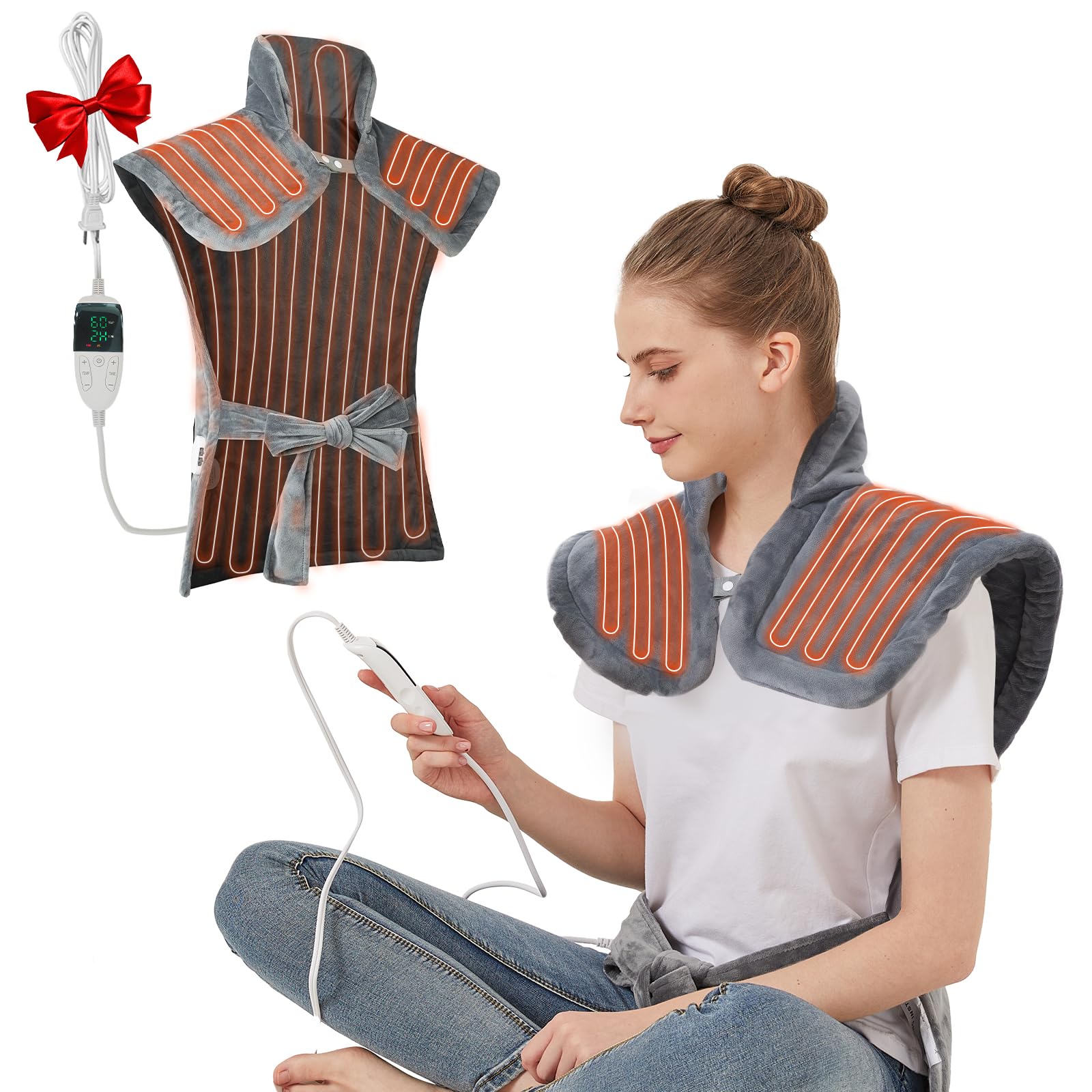 Photo 1 of *NON-FUNCTIONAL*
Extra Large Electric Heating Pad for Neck, Back & Shoulder Pain Relief, 25"x37" Full Body Heating Blanket with 5 Heat Levels, 4 Timers, Auto Shut-Off, Ideal Gift for Women & Men