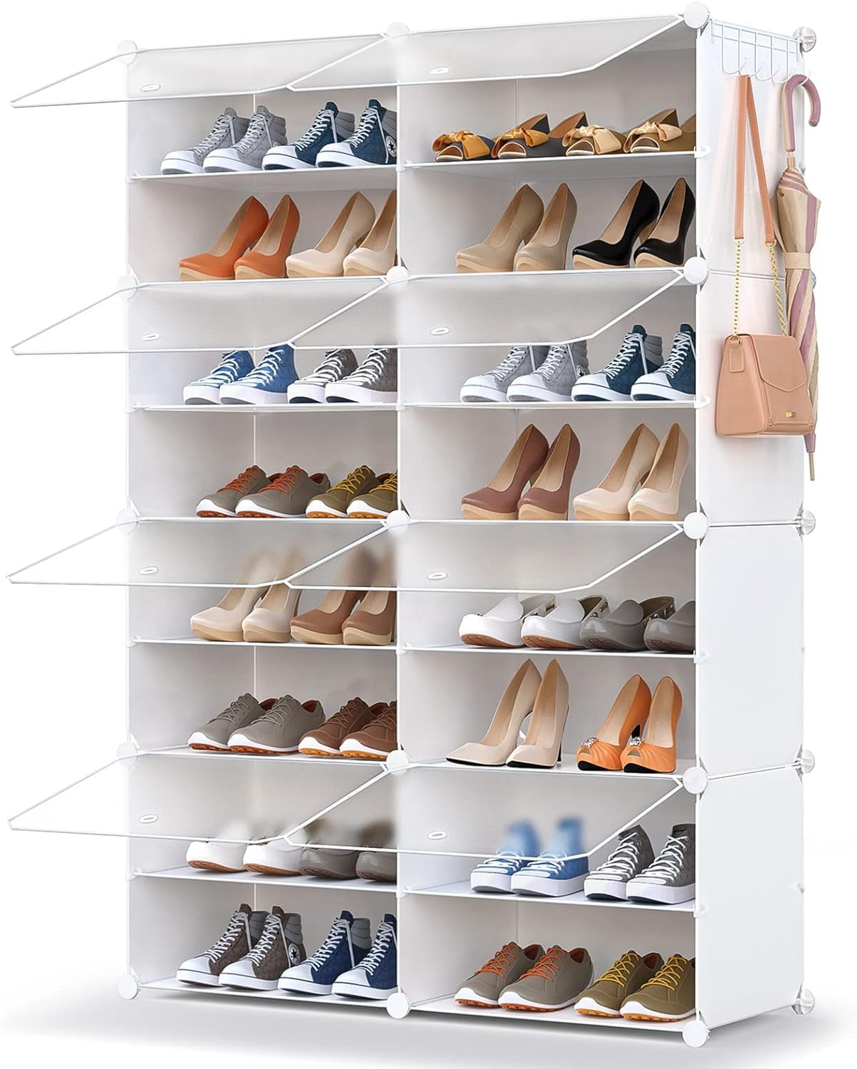 Photo 1 of ** Missing the clips **

HOMICKER Shoe Storage,32 Pairs Shoe Rack Organizer for Closet Shoe Cabinet with Door Shoe Shelves for Closet,Entryway,Hallway,Bedroom