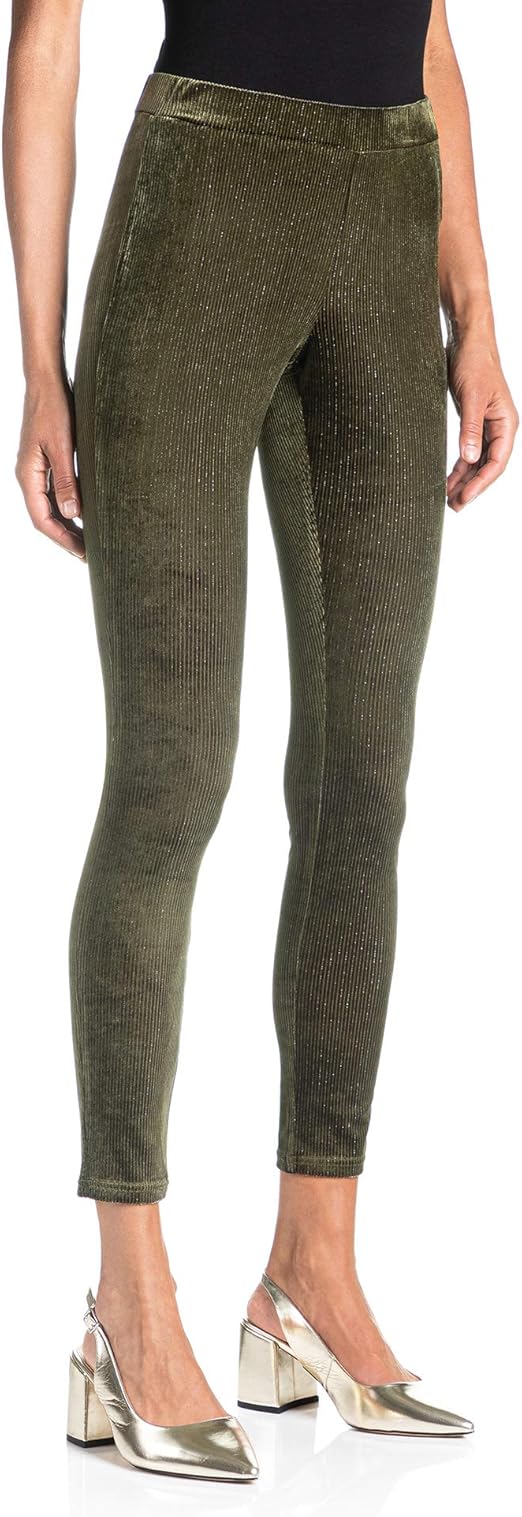 Goldenpoint Microcosta and lurex Velvet Skinny Leggings Green S