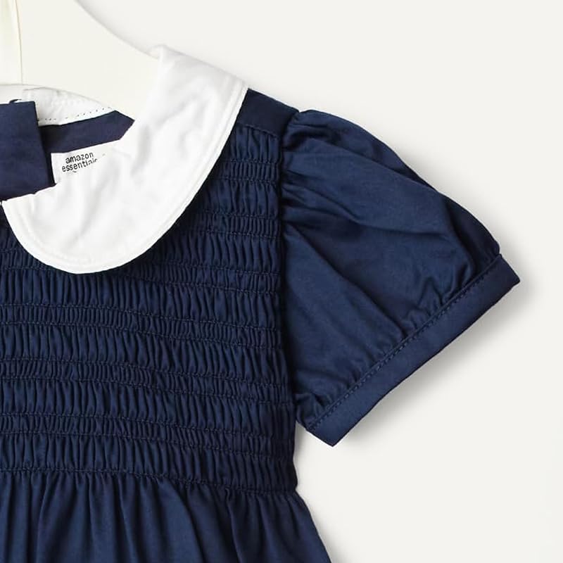 x Sofia Grainge Mamá y Yo Vestidos de Satén de Algodón Bebé-Niñas, Azul Marino, 6-9 meses