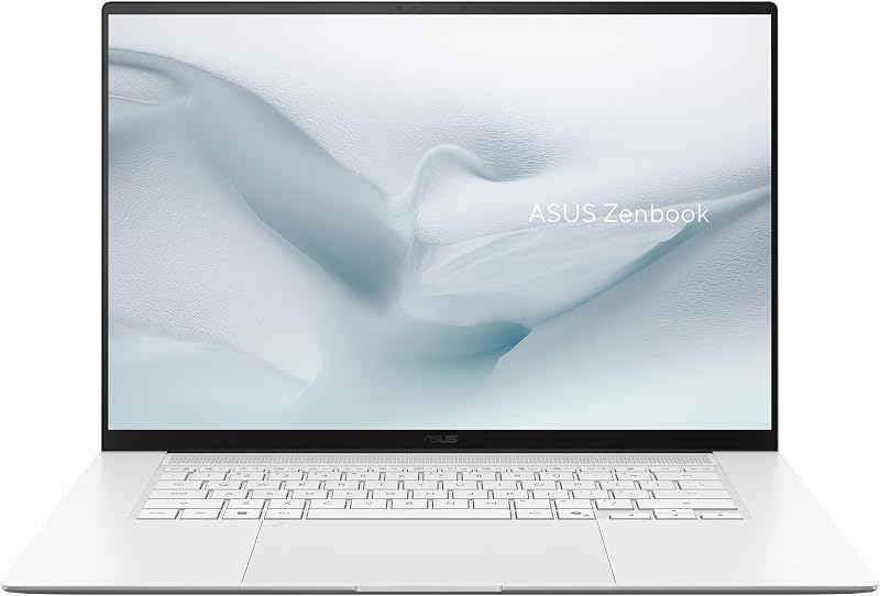 Zenbook S16 OLED UM5606GA-SR340W Copilot+ PC - Portátil 16" 3K 120Hz (AMD Ryzen AI 9 465, 32GB RAM, 1TB SSD, Radeon 880M, Windows 11 Home) Teclado QWERTY Branco Escandinavo - Espanhol