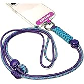 RONGBOER Cell Phone Lanyards For Around The Neck, Wrist Lanyard For Keys,Lanyards For Id Badges,Adjustable Cell Phone Lanyard Crossbody,Neck Phone Holder,Camera Wrist Strap (Purple Blue)