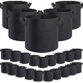 GROWTNT 3 Gallon Grow Bags 24 Pack,3 Gallon Fabric Pots,Garden Bags to Grow Vegetables,Planter Bags for Vegetables,Garden Pots with Two Handles.