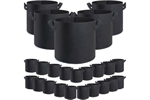 GROW TNT GROWTNT 5 Gallon Grow Bags 24 Pack,5 Gallon Fabric Pots,Garden Bags to Grow Vegetables,Planter Bag for Vegetables,Garden Pots with Two Handles.