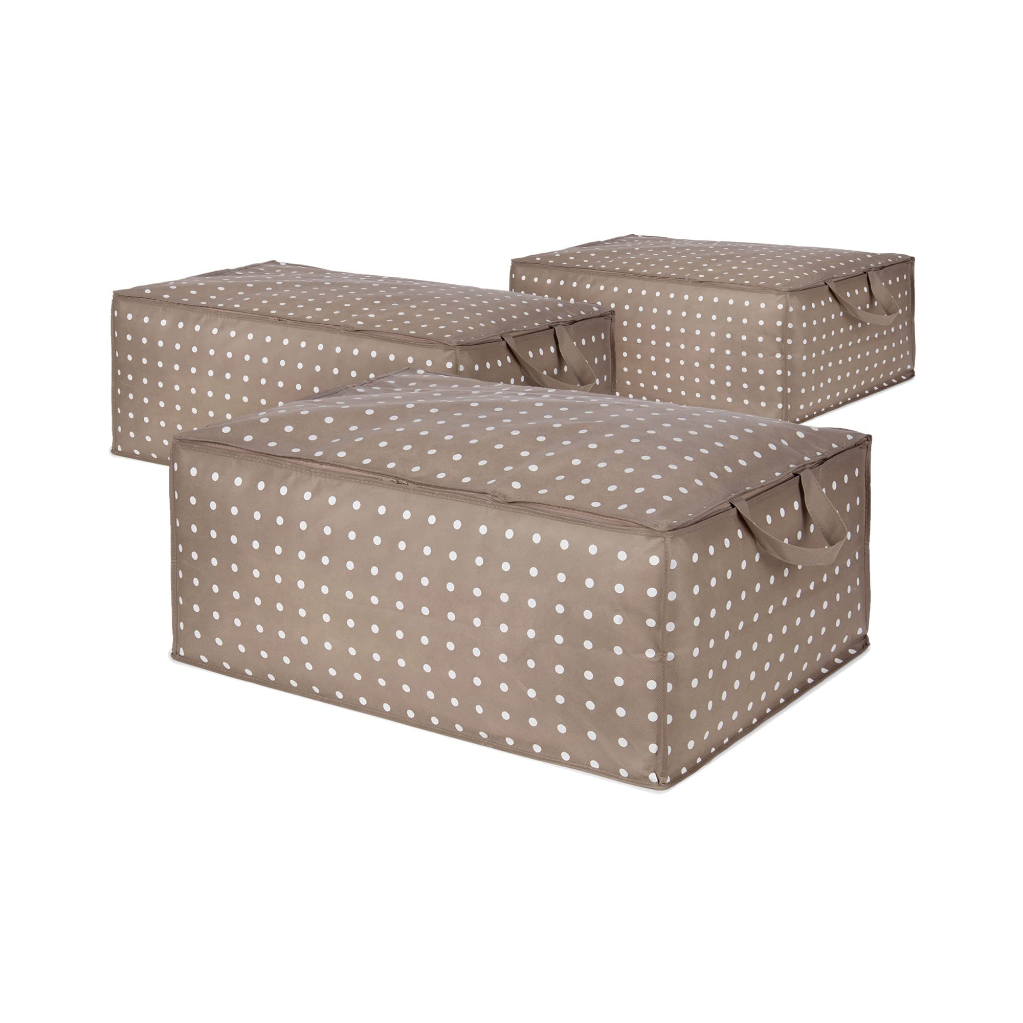 Compactor Daman Beige Soft Storage Bags - Set of 3, Brown, 70X50X30 cm, Non-Woven Polypropylene