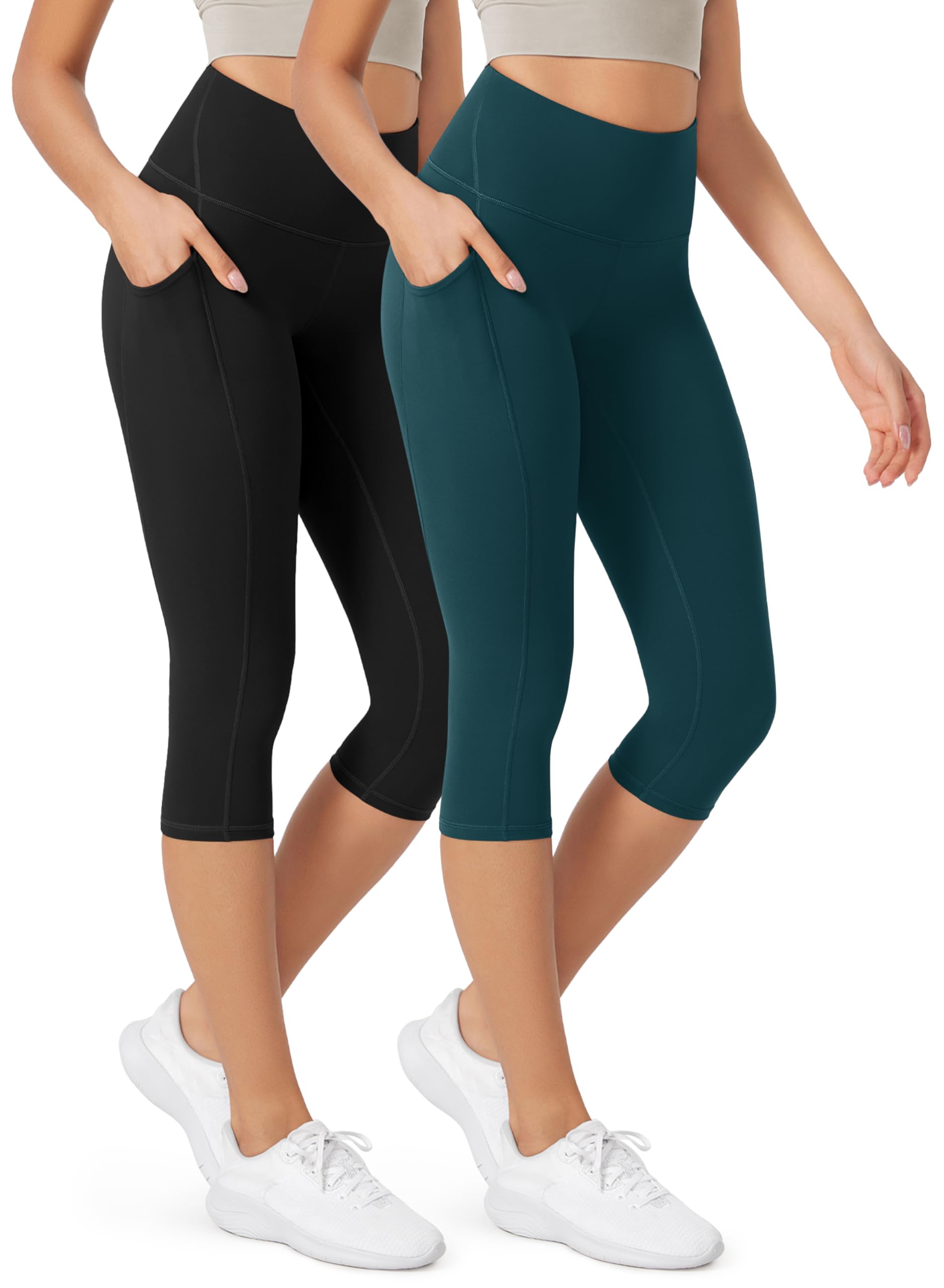 ODODOS ODLEX 2-Pack High Waist Workout Capris with