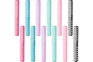 12 PCS Carbon Cutting Combs for Hair Stylist, Professional Heat Resistant Comb, Haircutting Comb, All Purpose Combs Medium an