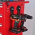 ULIBERMAGNET Magnetic Power Tool Organizer,Cordless Drill Garage Hooks Heavy Duty,Large & Strong Manget with Hooks for Garage,Workshop Organization,2 Pack Tool Hooks for Drill,Garden Tool(Orange)