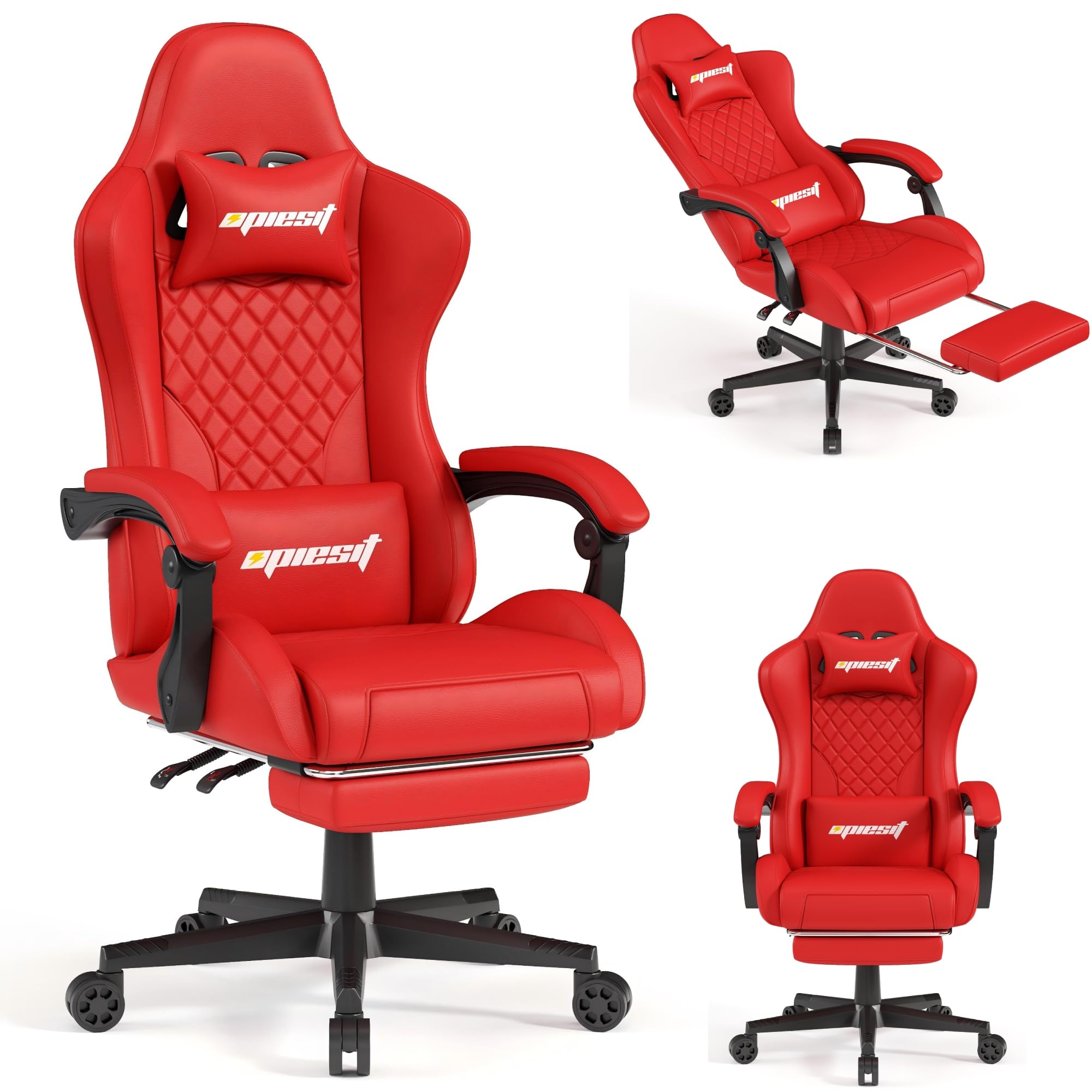 Photo 1 of ***FINAL SALE NO RETURN *** Opiesit Gaming Chair,Computer Chair with Pocket Spring Cushion,Ergonomic Office Chair with Footrest,Height Adjustable Video Gamer Chair with Lumbar Support for Adults (No Massage, Wine)