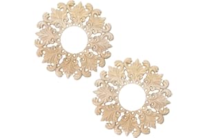 Semetall 2PCS Ceiling Medallion Decorative Ceiling Fan Medallion Round Home Lighting Ceiling Medallion Ring for Light Fixtures Ceiling Fans Chandeliers,9.25"ODx3.15"ID Rubber Wood-Style 5