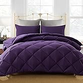 Decroom Lightweight Twin Comforter Set with 1 Pillow Sham - 2 Pieces Set - Quilted Down Alternative Comforter/Duvet Insert for All Season - Purple - Twin/Twin XL Size