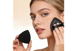 1 Pack Triangular Makeup Sponge for Foundation and Setting Powder, Beauty Blender Sponge with Finger Strap, Portable Travel S