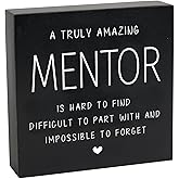 Mentor Gift Wooden Box Sign, Appreciation Gifts for Mentors Teacher Women Men Coach Coworker Boss Leader Teacher School Counselor, Office Decor