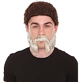 HPO Adult Men's Silver Grey Mutton Chops False Beard