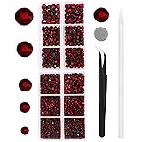 MEIBITE 6796PCS Red Hotfix Rhinestones Crystal