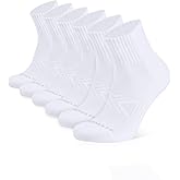 CLOSEMATE 6 Pack Mens Ankle Athletic Socks Cushioned Running Sports Cotton Quarter Socks