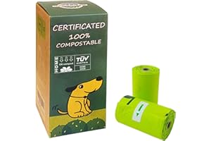 Moonygreen Dog Poop Bag, Compostable Doggie Poop Bags Refills, Eco-Friendly Pet Waste Bags, Vegetable-Based Unscented, Compostable, Extra Thick, Leak Proof, Size 9 x 13 Inches, 120 count