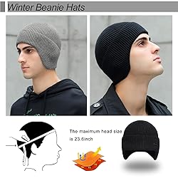 Winter Beanie Hats for Men Outdoor Stretchy Knit