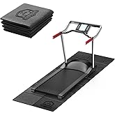 HAPBEAR Treadmill Mat – 68"x24"x1/5" Thick Non-Slip Foldable Exercise Equipment Mat for Walking Pad, Weight Bench & Treadmill – Shock Absorbing Floor Protector for Home Gym, Carpet & Hardwood Floors