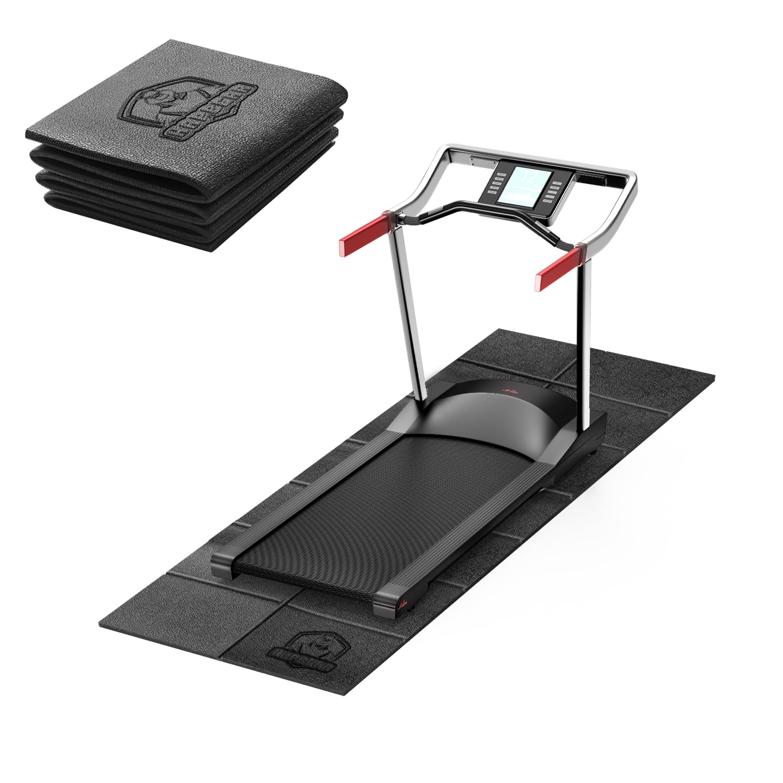Photo 1 of HAPBEAR Treadmill Mat – 68"x24"x1/5" Thick Non-Slip Foldable Exercise Equipment Mat for Walking Pad, Weight Bench & Treadmill – Shock Absorbing Floor Protector for Home Gym, Carpet & Hardwood Floors