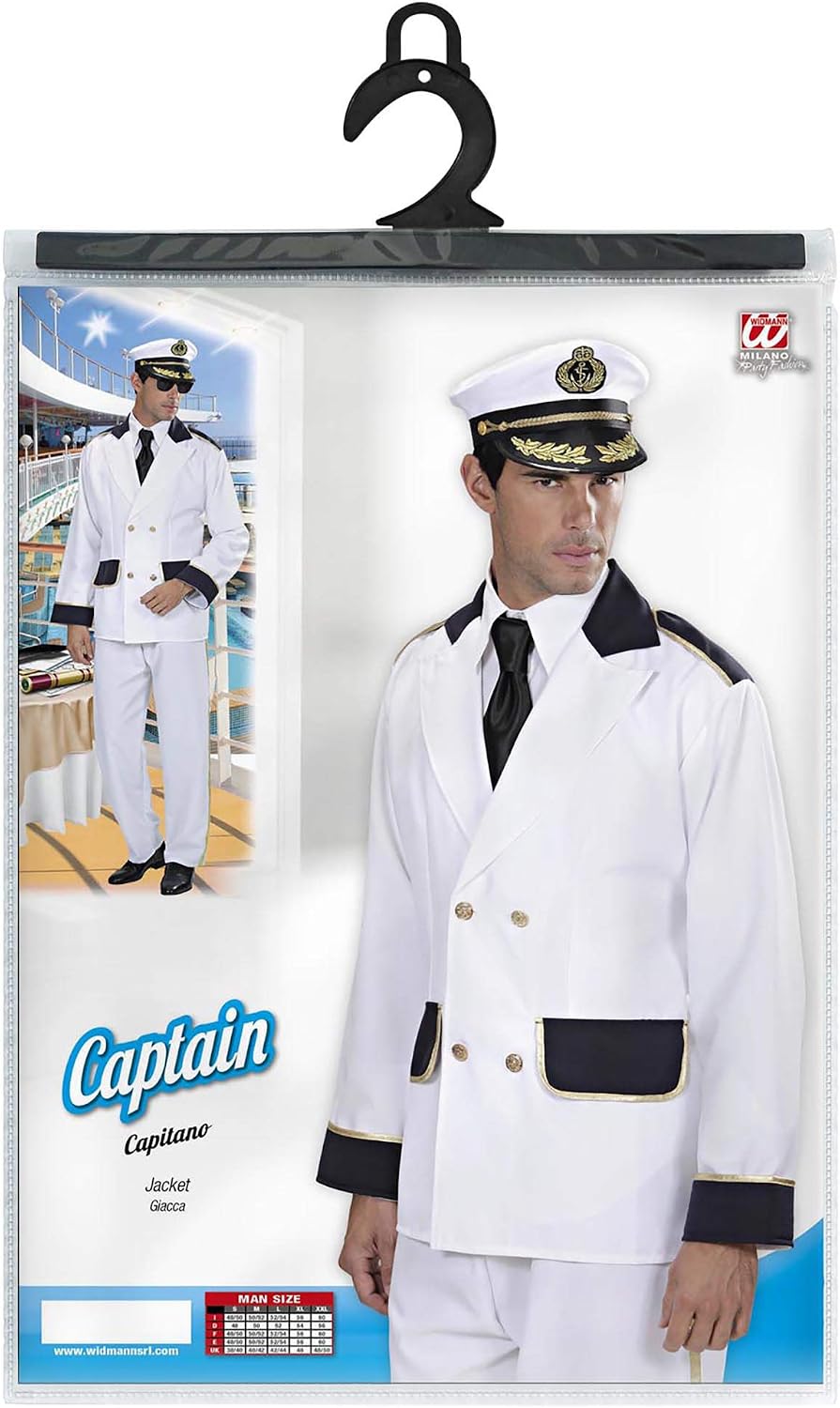 Captain Jacket Costume Medium for Sea Sailor Navy Fancy Dress, Multi-coloured, 38 - Image 3