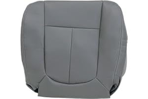 Priprilod Gray Perforated Leather Driver Side Bottom Replacement Seat Cover Compatible with Ford F150 Lariat 2009 2010 2011 2012 2013 2014