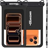 SEAWAG Waterproof Phone Pouch with Pocket for Keys, IPX8 Dry Bag up to 7.5in Plus Underwater Case for iPhone &amp; Samsung, Full Touchscreen, Lanyard, Beach Travel Swimming Black