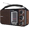 Shortwave Radio AM/FM/SW1-6 Radio Transistor Radio AC or Battery Operated with Best Reception USB/SD Port Big Speaker and Pre