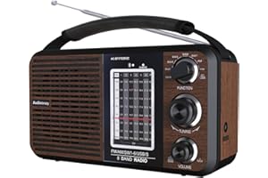 Shortwave Radio AM/FM/SW1-6 Radio Transistor Radio AC or Battery Operated with Best Reception USB/SD Port Big Speaker and Pre