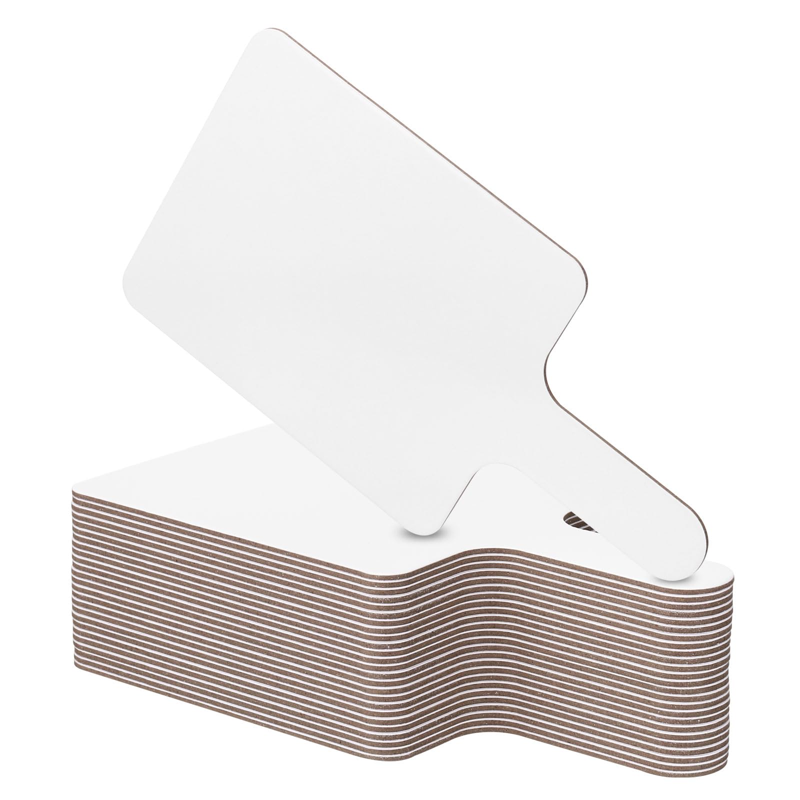 PATIKIL 11x6in Thickened Dry Erase Paddles, 25Pcs Handheld Double Side Square Answer Paddle Dry Erase Boards for Voting Game Teaching Classroom Office Party