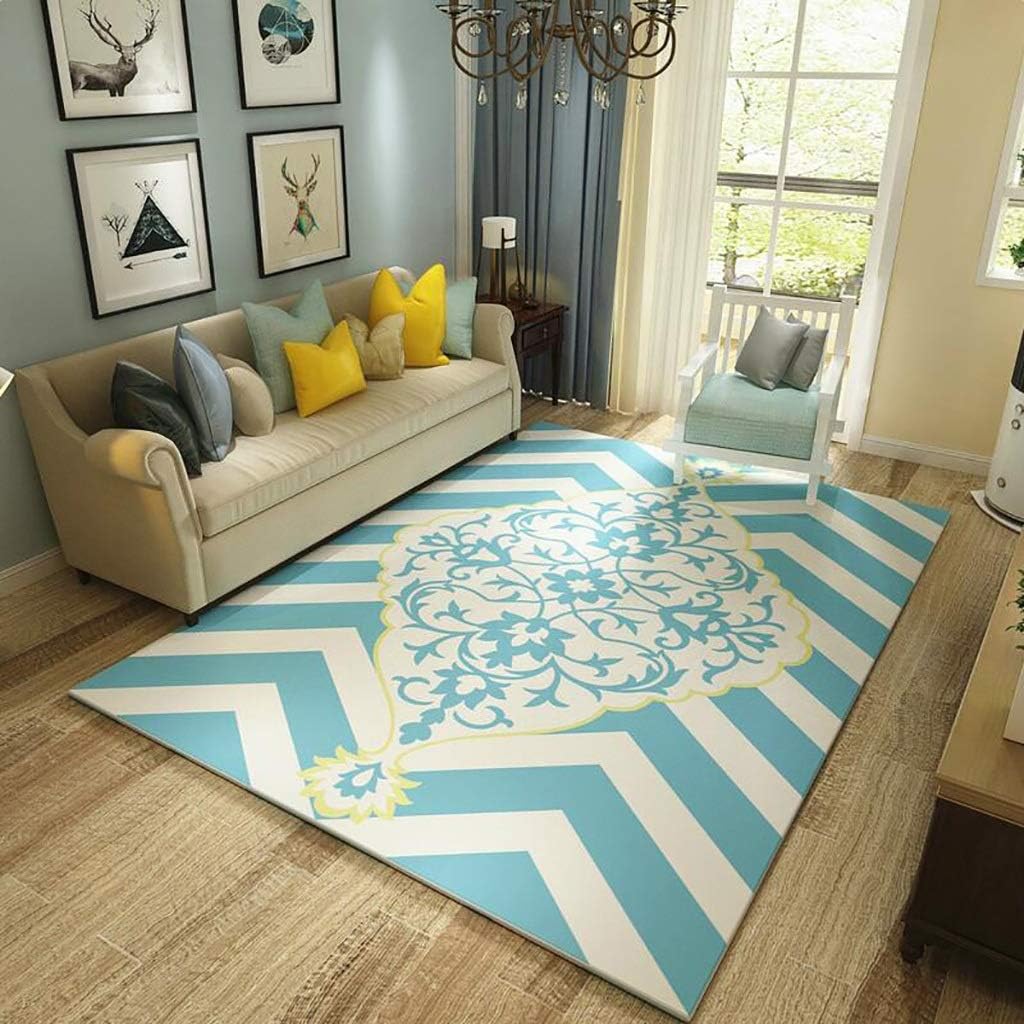 CARPETS European Style Rectangle Non-slip Rug of Living Room Bedroom Geometric Big Carpet Thickness 8mm Rug Contemporary Living & Bedroom Area Rug, Carpet (Size : 120X160cm)