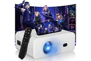 FEARWIKY Projector with WIFI and Bluetooth, Portable Outdoor Mini Movie Projector, Native 1080P, 4K Supported Compatible with Android/iOS/Windows/TV Stick/HDMI/USB