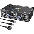 8K USB 3.0 Displayport KVM Switch 2 Monitors 2 Computers 8K@30Hz 4K@144Hz,MLEEDA Dual Monitor Displayport 1.4 KVM Switches with 4 USB 3.0 Port for USB Device,Wired Remote and USB Cables Included