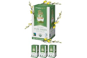Tega Organic Pure Green Rooibos Tea | Herbal Tea in Eco-Friendly Tea Bags, Fairtrade, Carbon Neutral, Zero Sugar, Caffeine Fr