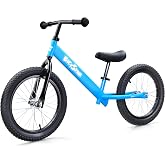 bicystar 16 Inch Balance Bike for Kids 5-8 with Air Tires | lightweight frame, smooth air tires, adjustable fit, outdoor riding, footrests, easy assembly, no pedals