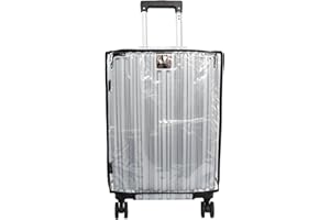 JOLYEAK PVC Suitcase Cover Protector,20/22/24/26/28/30 Inch Suitcase Baggage Covers,Transparent Luggage Cover for Wheeled Suitcases (28‘’)