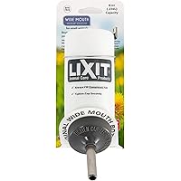 Lixit Wide Mouth BPA-Free Cage Water Bottles for Rabbits, Ferrets, Guinea Pigs, Rats, Chinchillas, Hamsters, Mice, Hedgehogs,
